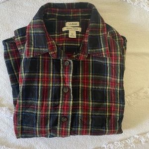 L.L. BEAN women’s plaid flannel shirt size XSP